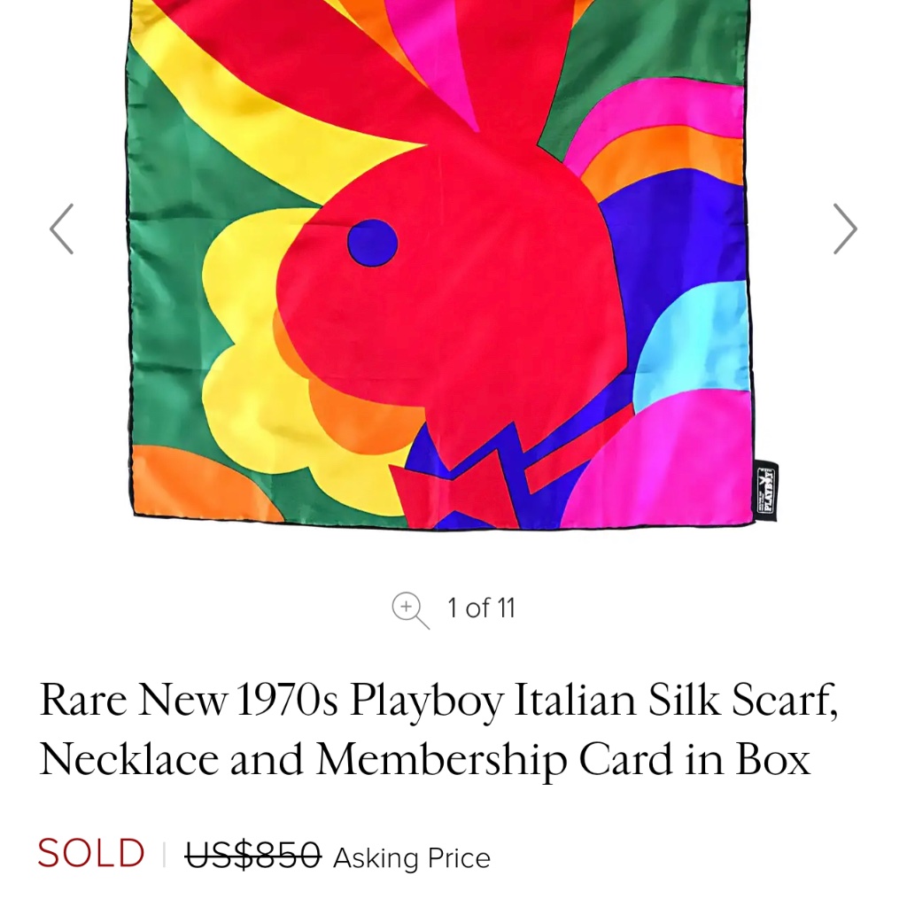 Rare 1970s Playboy Silk Scarf